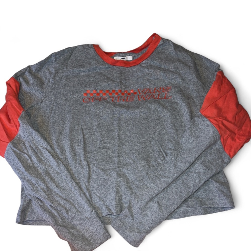Vans Red and Gray Crew Neck Shirt